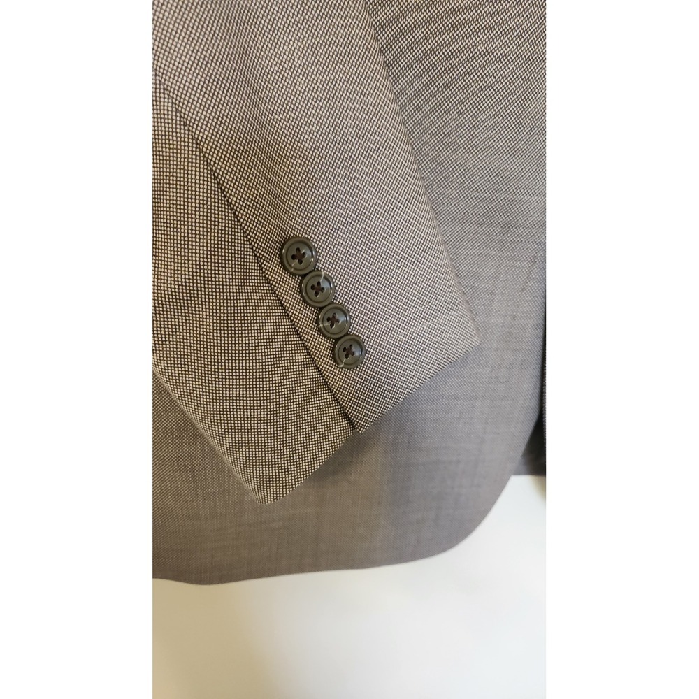Baroni Super 150s Tan Brown Micro Pattern Suit 44S Jacket 40X26 Pants 100% Wool - Picture 2 of 16